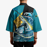 Personalized Bahamas Independence Day Kimono Happy 10 July Blue Marlin Coat Of Arms