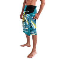 Personalized Bahamas Independence Day Lavalava Happy 10 July Blue Marlin Coat Of Arms