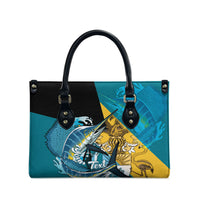 Personalized Bahamas Independence Day Leather Bag Happy 10 July Blue Marlin Coat Of Arms