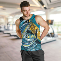 Personalized Bahamas Independence Day Men Tank Top Happy 10 July Blue Marlin Coat Of Arms