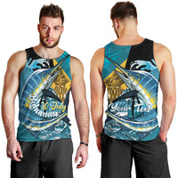 Personalized Bahamas Independence Day Men Tank Top Happy 10 July Blue Marlin Coat Of Arms