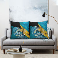 Personalized Bahamas Independence Day Pillow Cover Happy 10 July Blue Marlin Coat Of Arms
