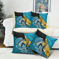 Personalized Bahamas Independence Day Pillow Cover Happy 10 July Blue Marlin Coat Of Arms