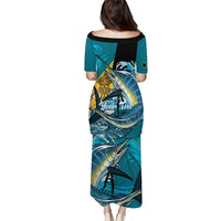 Personalized Bahamas Independence Day Puletasi Happy 10 July Blue Marlin Coat Of Arms