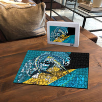 Personalized Bahamas Independence Day Puzzle Happy 10 July Blue Marlin Coat Of Arms
