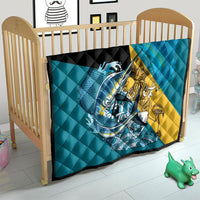 Personalized Bahamas Independence Day Quilt Happy 10 July Blue Marlin Coat Of Arms