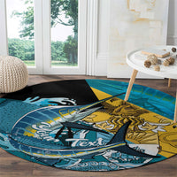 Personalized Bahamas Independence Day Round Carpet Happy 10 July Blue Marlin Coat Of Arms