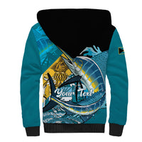 Personalized Bahamas Independence Day Sherpa Hoodie Happy 10 July Blue Marlin Coat Of Arms