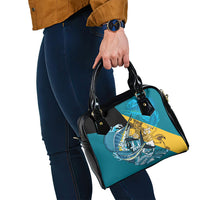 Personalized Bahamas Independence Day Shoulder Handbag Happy 10 July Blue Marlin Coat Of Arms