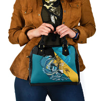 Personalized Bahamas Independence Day Shoulder Handbag Happy 10 July Blue Marlin Coat Of Arms