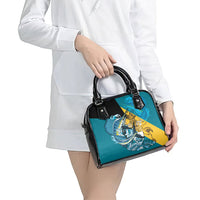 Personalized Bahamas Independence Day Shoulder Handbag Happy 10 July Blue Marlin Coat Of Arms