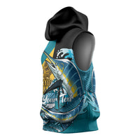 Personalized Bahamas Independence Day Sleeveless Hoodie Happy 10 July Blue Marlin Coat Of Arms