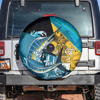 Personalized Bahamas Independence Day Spare Tire Cover Happy 10 July Blue Marlin Coat Of Arms