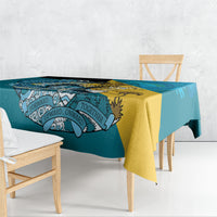 Personalized Bahamas Independence Day Tablecloth Happy 10 July Blue Marlin Coat Of Arms