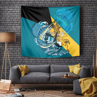 Personalized Bahamas Independence Day Tapestry Happy 10 July Blue Marlin Coat Of Arms