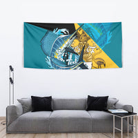 Personalized Bahamas Independence Day Tapestry Happy 10 July Blue Marlin Coat Of Arms