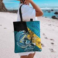 Personalized Bahamas Independence Day Tote Bag Happy 10 July Blue Marlin Coat Of Arms