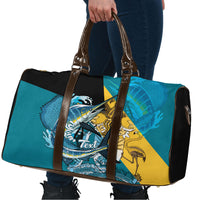 Personalized Bahamas Independence Day Travel Bag Happy 10 July Blue Marlin Coat Of Arms