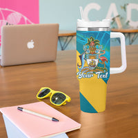 Personalized Bahamas Independence Day Tumbler With Handle Happy 10 July Blue Marlin Coat Of Arms