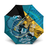 Personalized Bahamas Independence Day Umbrella Happy 10 July Blue Marlin Coat Of Arms