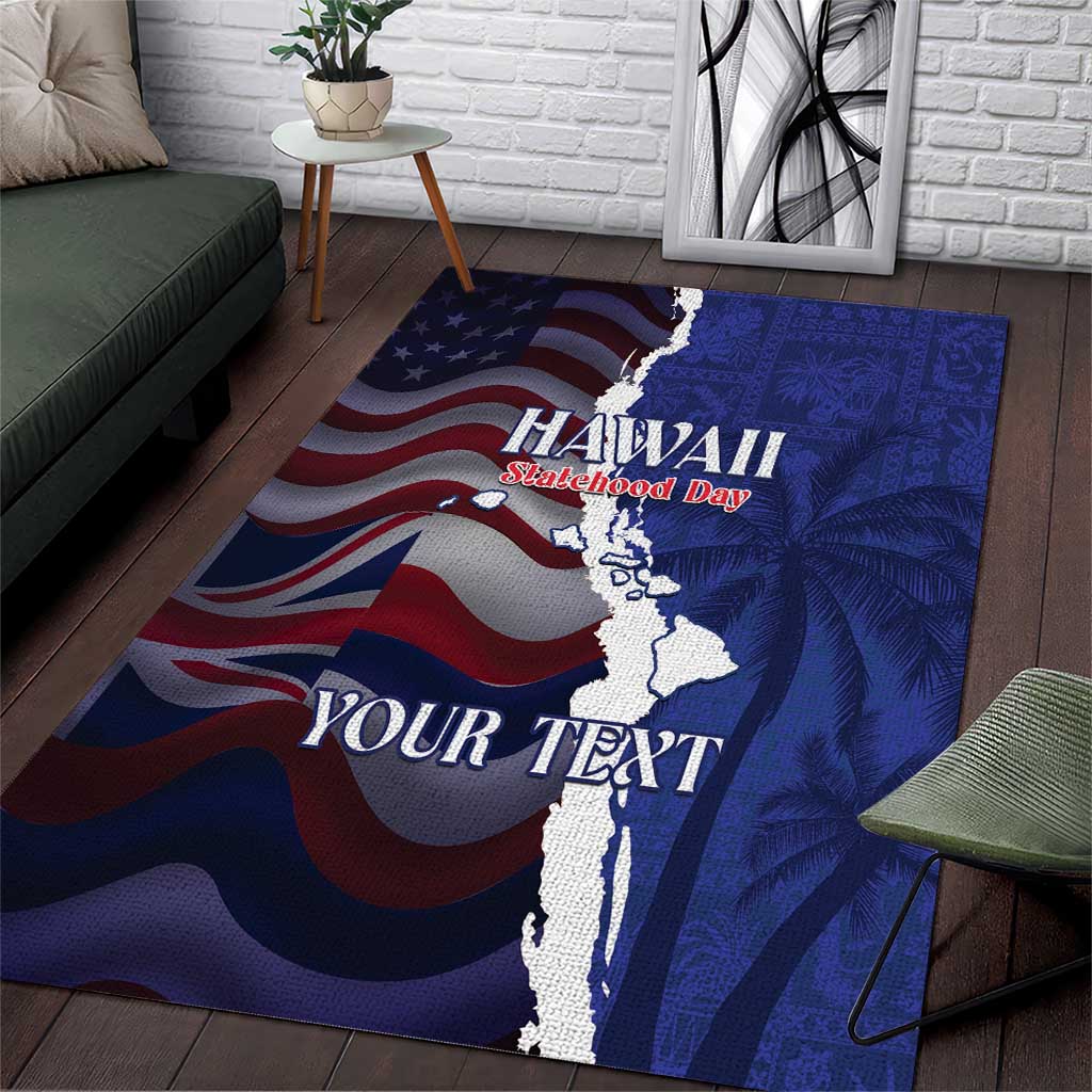 Personalized Hawaii Statehood Day Area Rug 66th Anniversary - Wonder Print Shop
