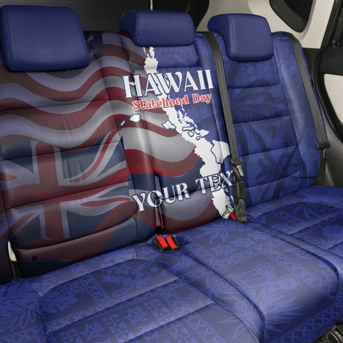 Personalized Hawaii Statehood Day Back Car Seat Cover 66th Anniversary - Wonder Print Shop
