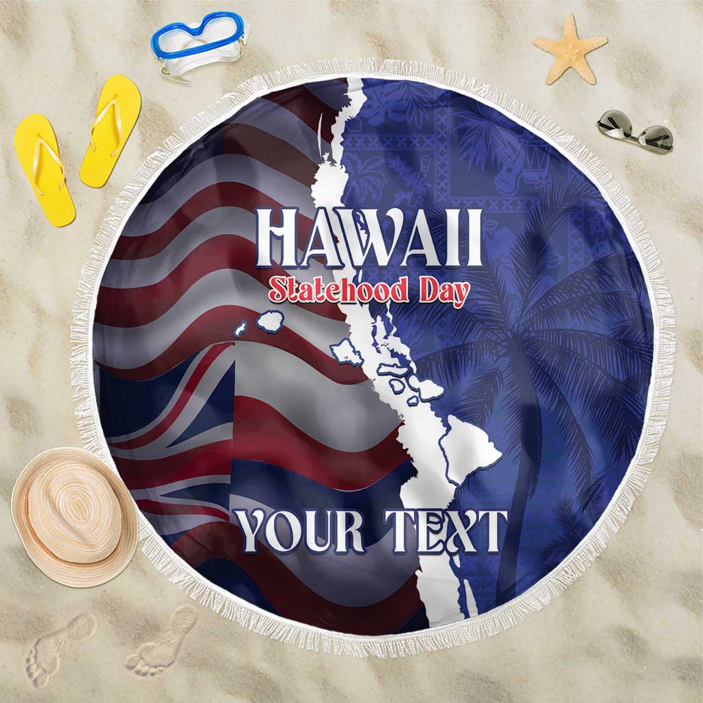Personalized Hawaii Statehood Day Beach Blanket 66th Anniversary - Wonder Print Shop