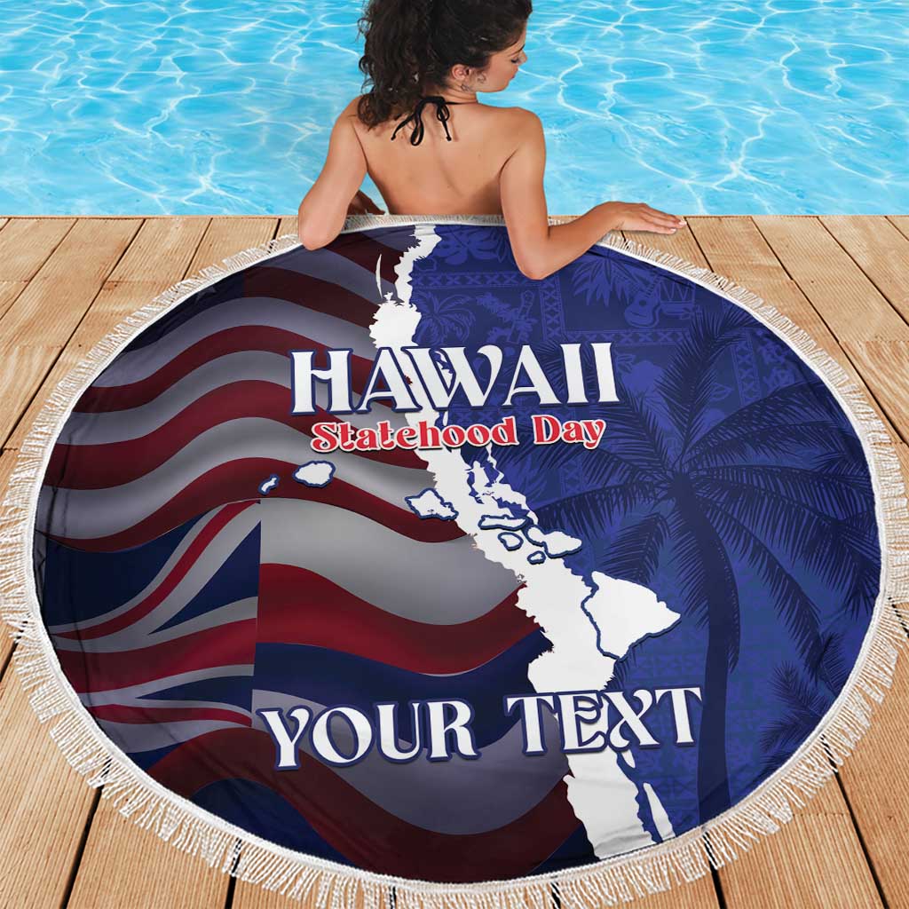 Personalized Hawaii Statehood Day Beach Blanket 66th Anniversary - Wonder Print Shop