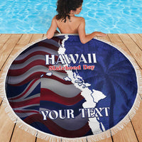 Personalized Hawaii Statehood Day Beach Blanket 66th Anniversary - Wonder Print Shop