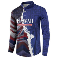 Personalized Hawaii Statehood Day Button Sweatshirt 66th Anniversary - Wonder Print Shop