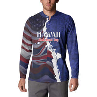Personalized Hawaii Statehood Day Button Sweatshirt 66th Anniversary - Wonder Print Shop