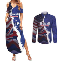 Personalized Hawaii Statehood Day Couples Matching Summer Maxi Dress and Long Sleeve Button Shirt 66th Anniversary - Wonder Print Shop