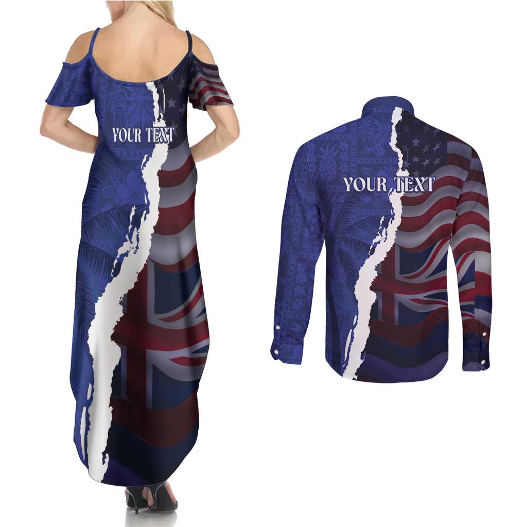Personalized Hawaii Statehood Day Couples Matching Summer Maxi Dress and Long Sleeve Button Shirt 66th Anniversary - Wonder Print Shop