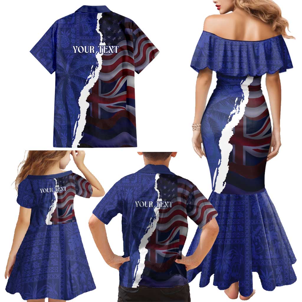 Personalized Hawaii Statehood Day Family Matching Mermaid Dress and Hawaiian Shirt 66th Anniversary - Wonder Print Shop