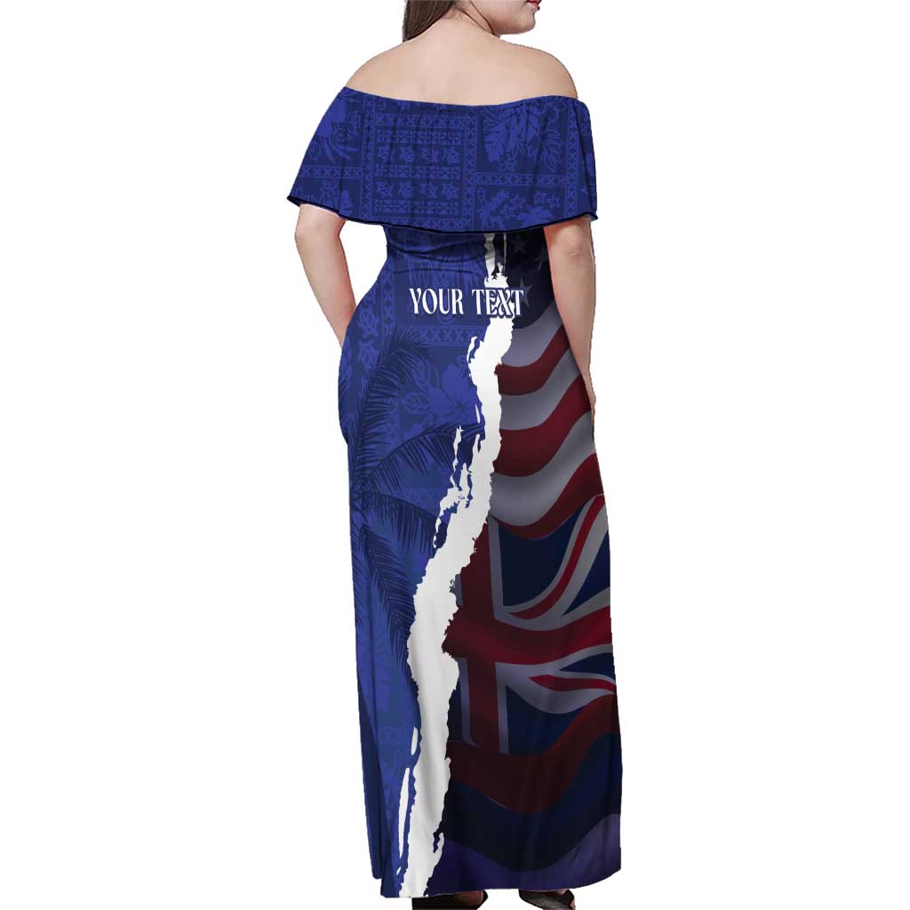 Personalized Hawaii Statehood Day Family Matching Off Shoulder Maxi Dress and Hawaiian Shirt 66th Anniversary - Wonder Print Shop