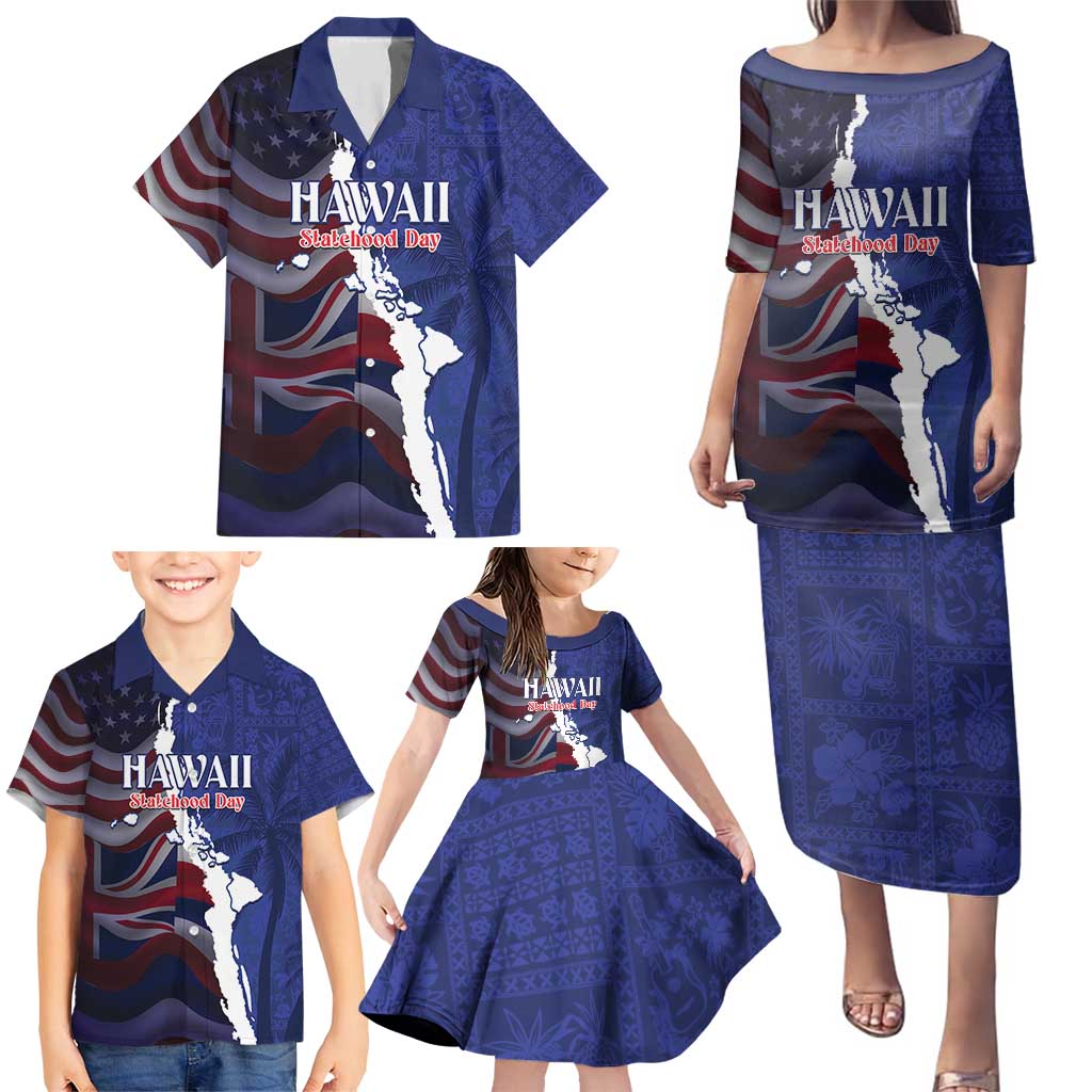 Personalized Hawaii Statehood Day Family Matching Puletasi and Hawaiian Shirt 66th Anniversary - Wonder Print Shop