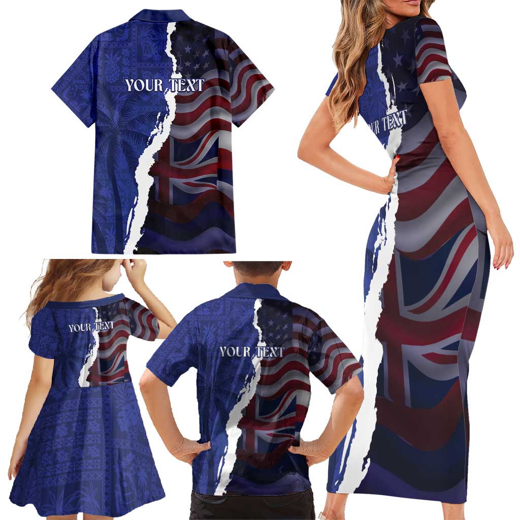 Personalized Hawaii Statehood Day Family Matching Short Sleeve Bodycon Dress and Hawaiian Shirt 66th Anniversary - Wonder Print Shop
