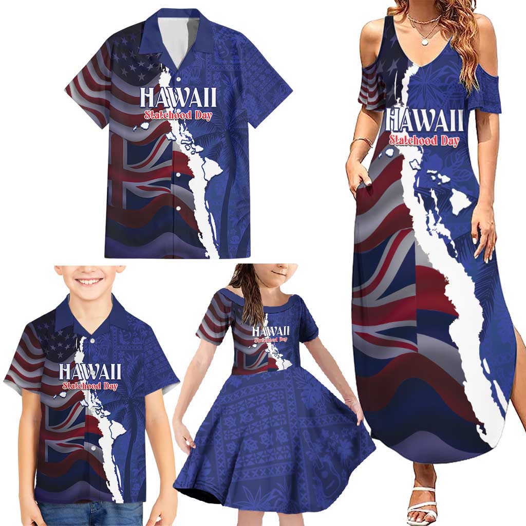 Personalized Hawaii Statehood Day Family Matching Summer Maxi Dress and Hawaiian Shirt 66th Anniversary - Wonder Print Shop