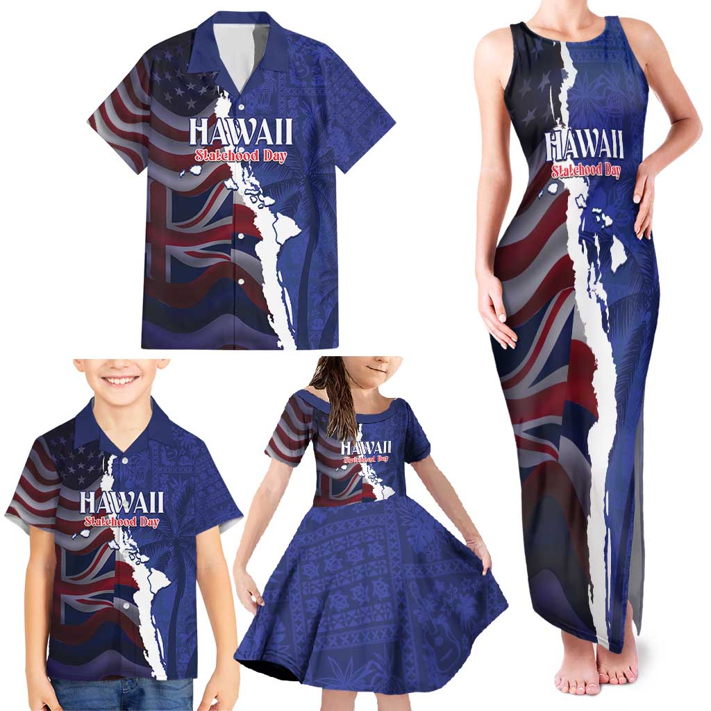 Personalized Hawaii Statehood Day Family Matching Tank Maxi Dress and Hawaiian Shirt 66th Anniversary - Wonder Print Shop