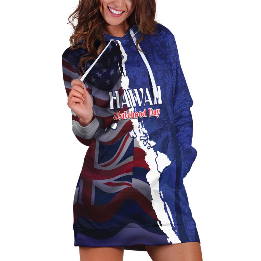 Personalized Hawaii Statehood Day Hoodie Dress 66th Anniversary - Wonder Print Shop