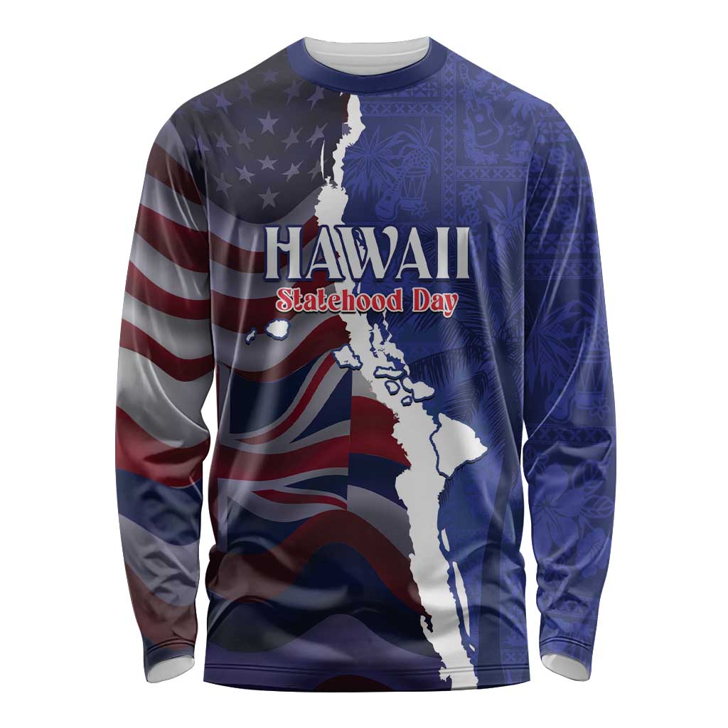 Personalized Hawaii Statehood Day Long Sleeve Shirt 66th Anniversary - Wonder Print Shop