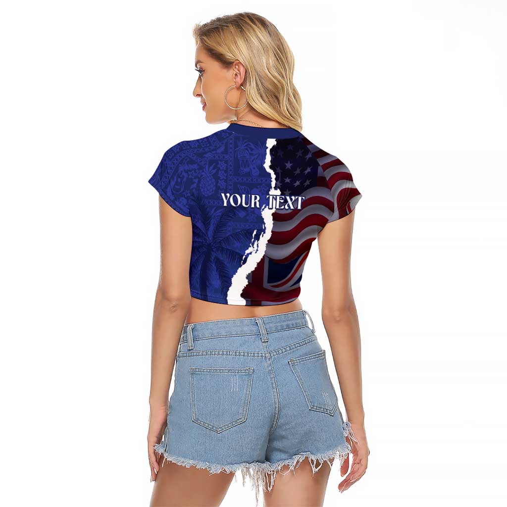 Personalized Hawaii Statehood Day Raglan Cropped T Shirt 66th Anniversary - Wonder Print Shop