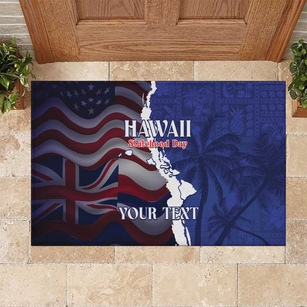 Personalized Hawaii Statehood Day Rubber Doormat 66th Anniversary - Wonder Print Shop