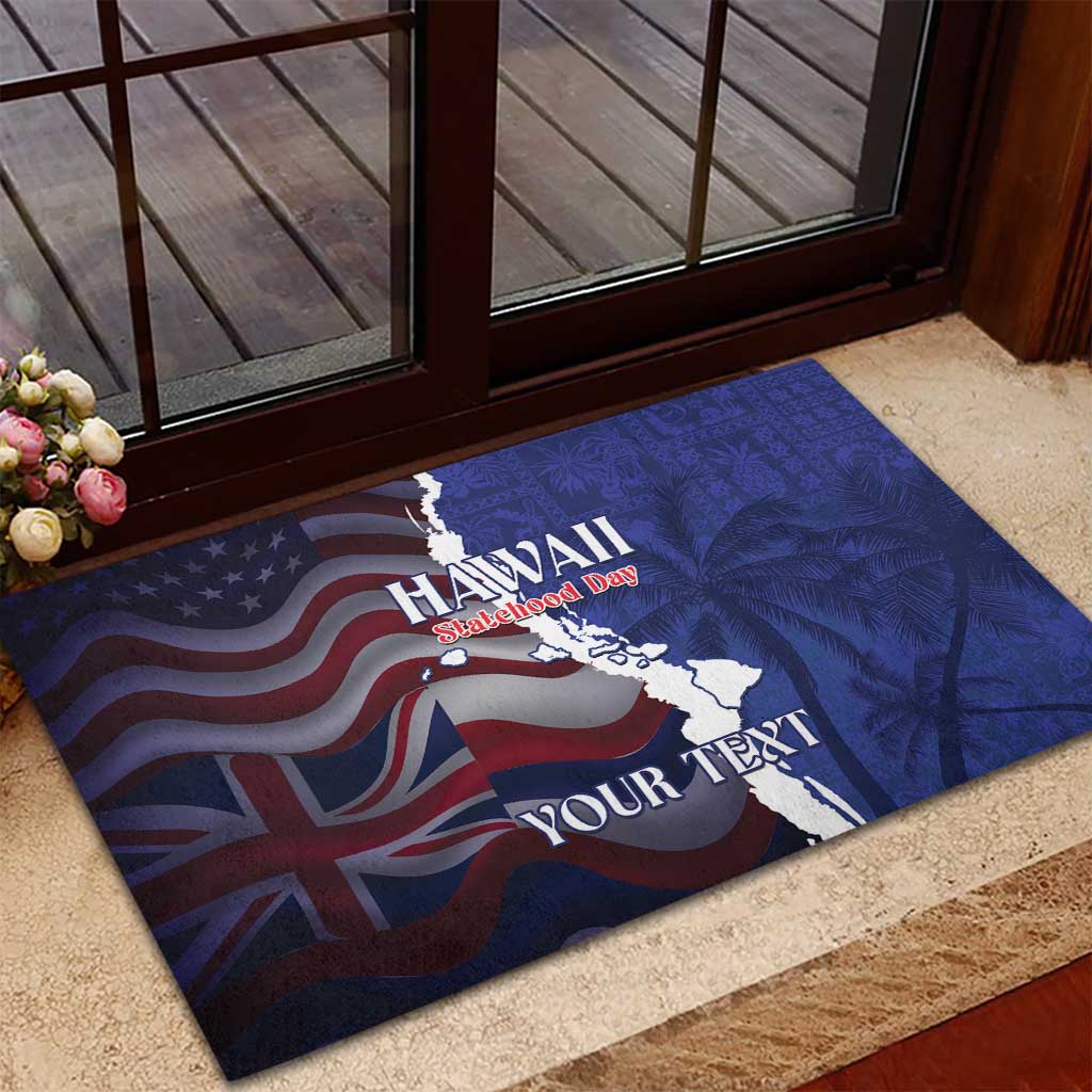 Personalized Hawaii Statehood Day Rubber Doormat 66th Anniversary - Wonder Print Shop