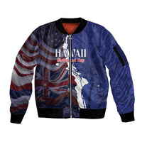 Personalized Hawaii Statehood Day Sleeve Zip Bomber Jacket 66th Anniversary - Wonder Print Shop