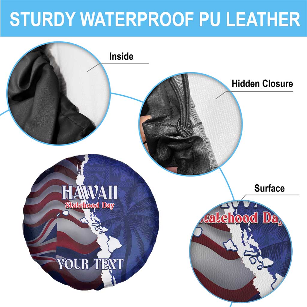 Personalized Hawaii Statehood Day Spare Tire Cover 66th Anniversary - Wonder Print Shop