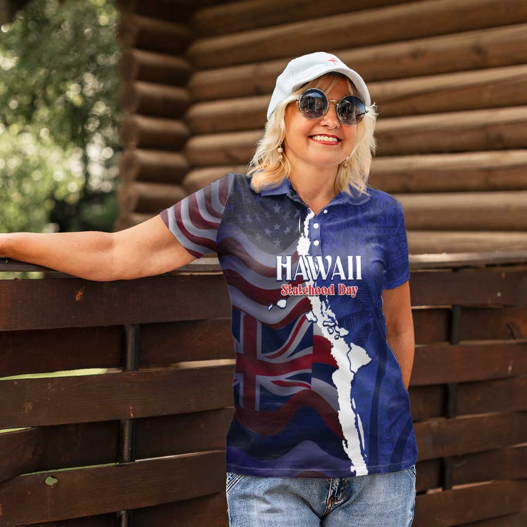 Personalized Hawaii Statehood Day Women Polo Shirt 66th Anniversary - Wonder Print Shop