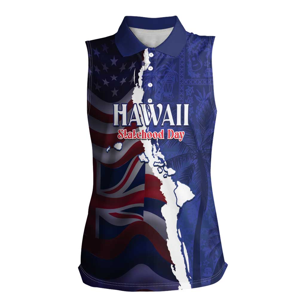 Personalized Hawaii Statehood Day Women Sleeveless Polo Shirt 66th Anniversary - Wonder Print Shop