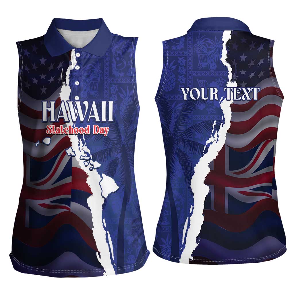 Personalized Hawaii Statehood Day Women Sleeveless Polo Shirt 66th Anniversary - Wonder Print Shop
