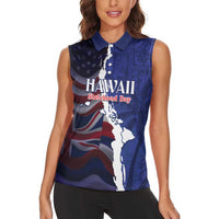 Personalized Hawaii Statehood Day Women Sleeveless Polo Shirt 66th Anniversary - Wonder Print Shop